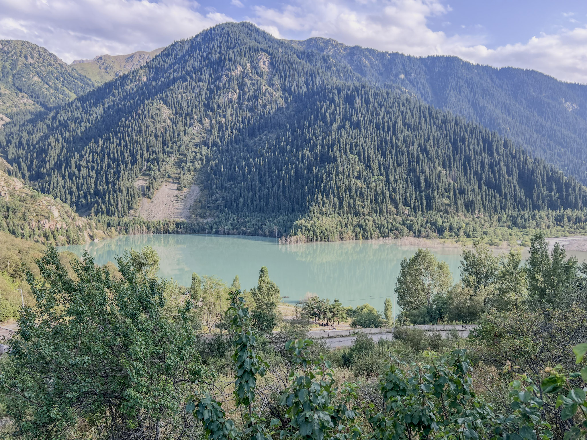 lake with milky green water