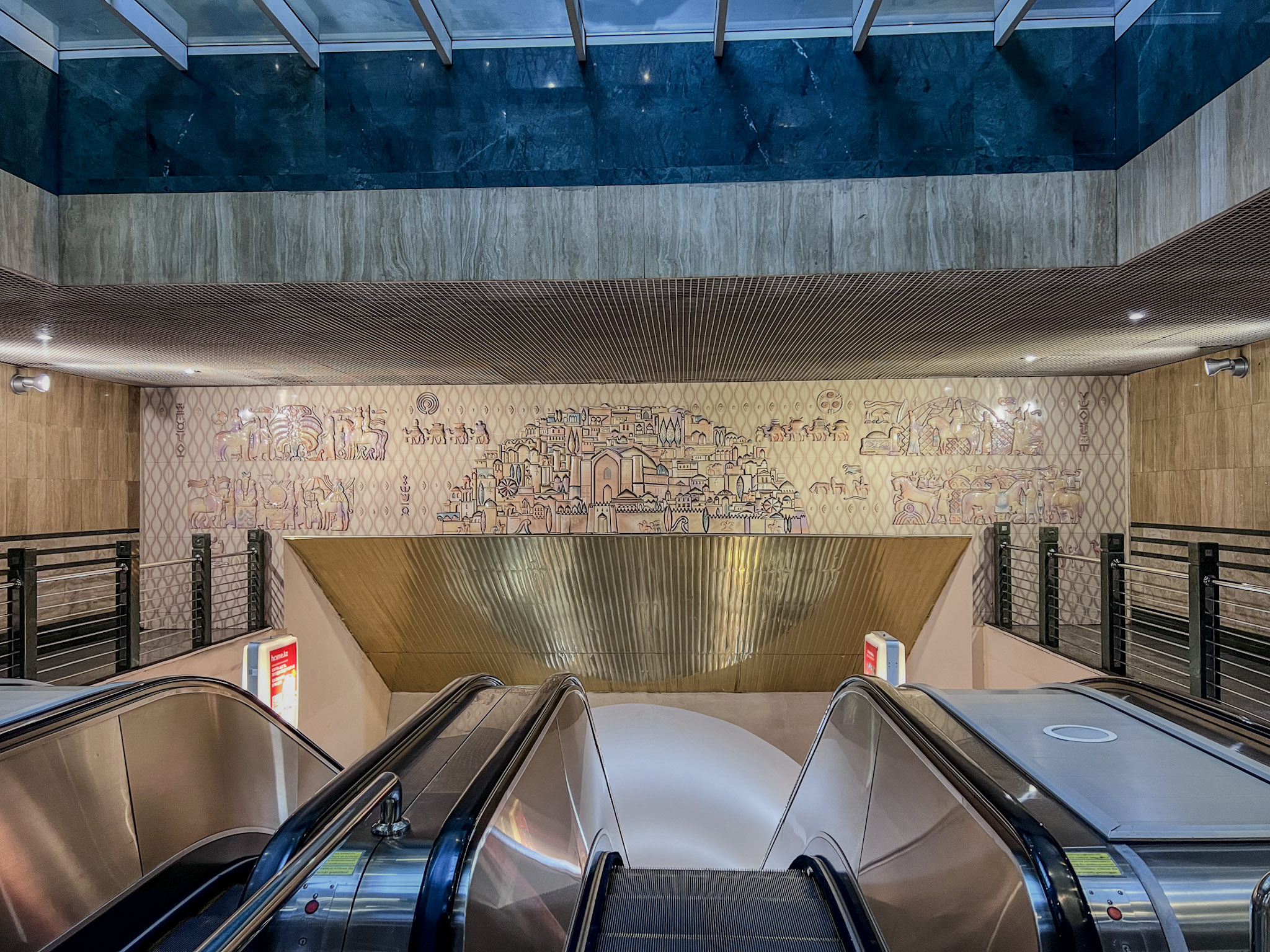 artwork on top of Escalator