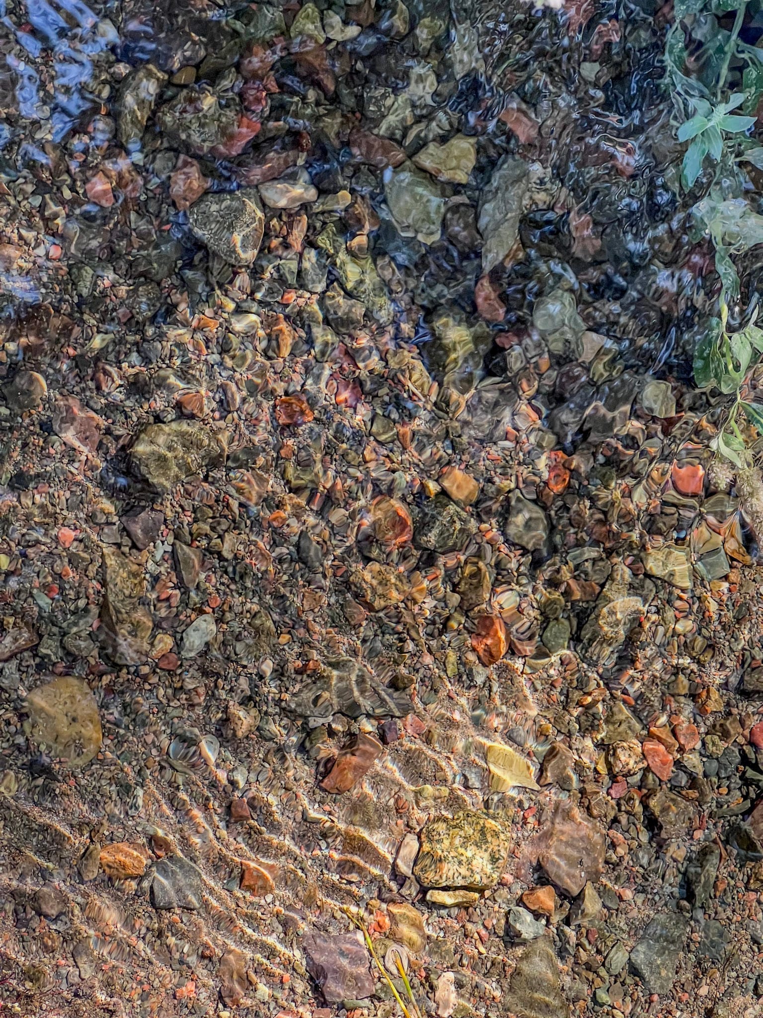 reflection on ripples in water