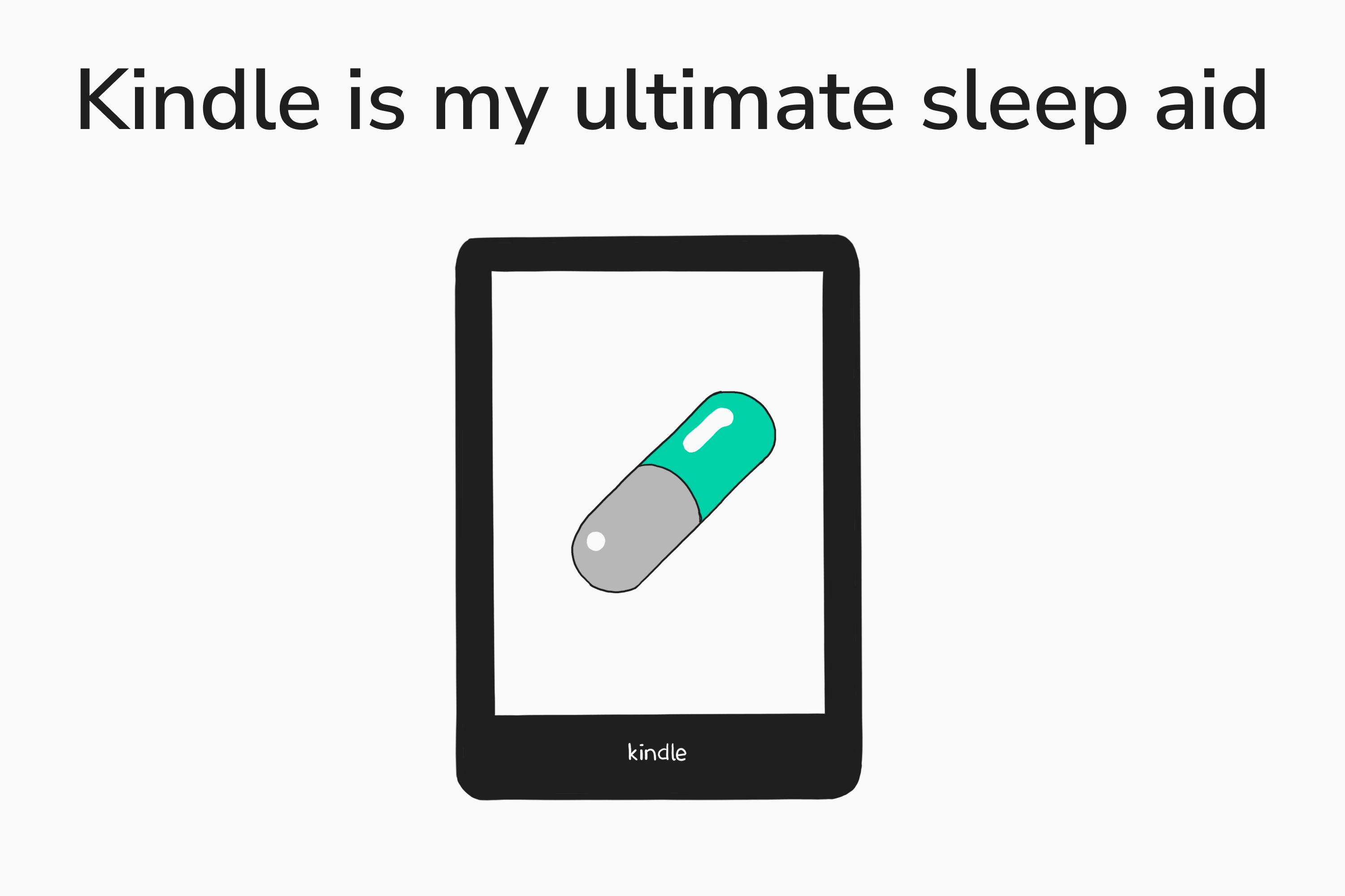 illustration of kindle with a pill in the middle